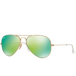Ray Ban Original Aviators Large Mirrored Green